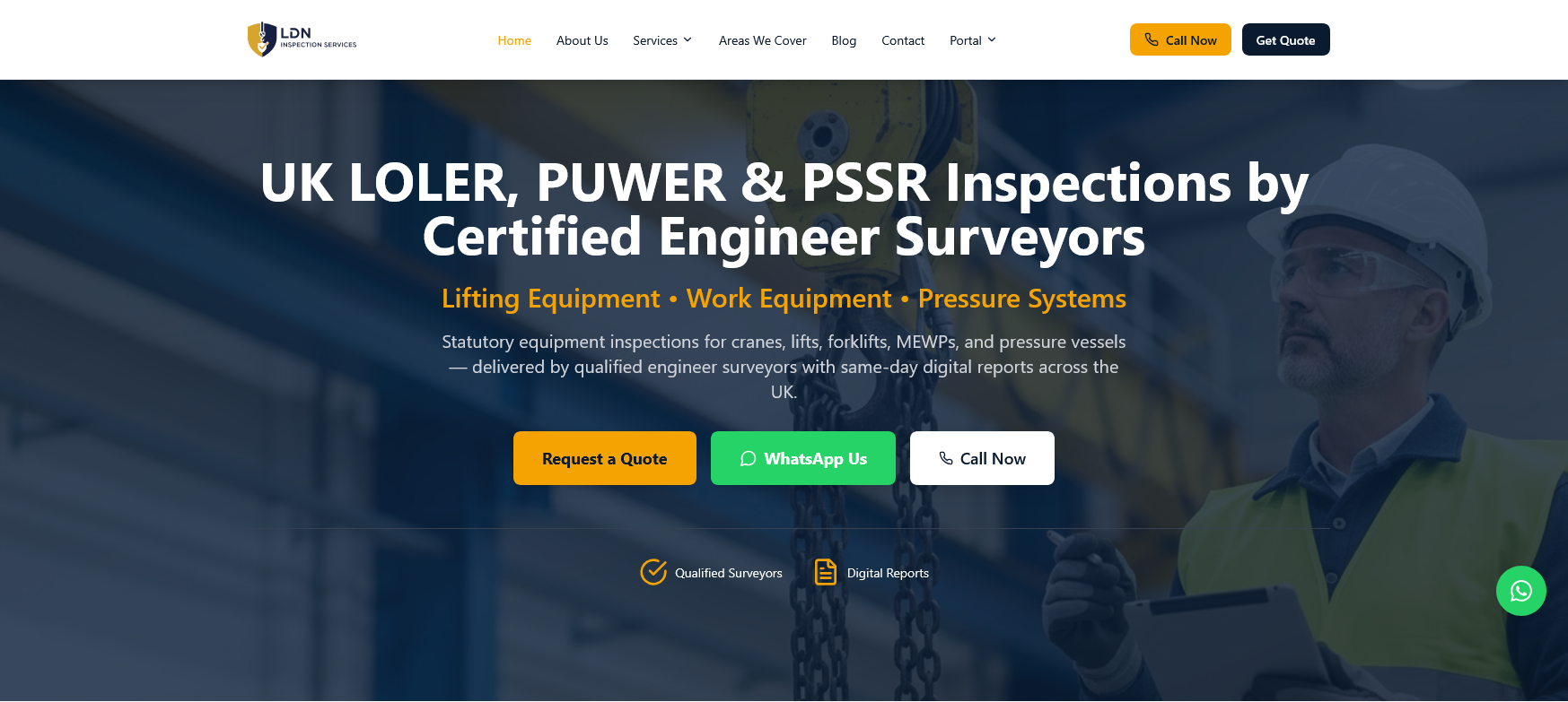 LDN Inspection Services Ltd Website Screenshot 001