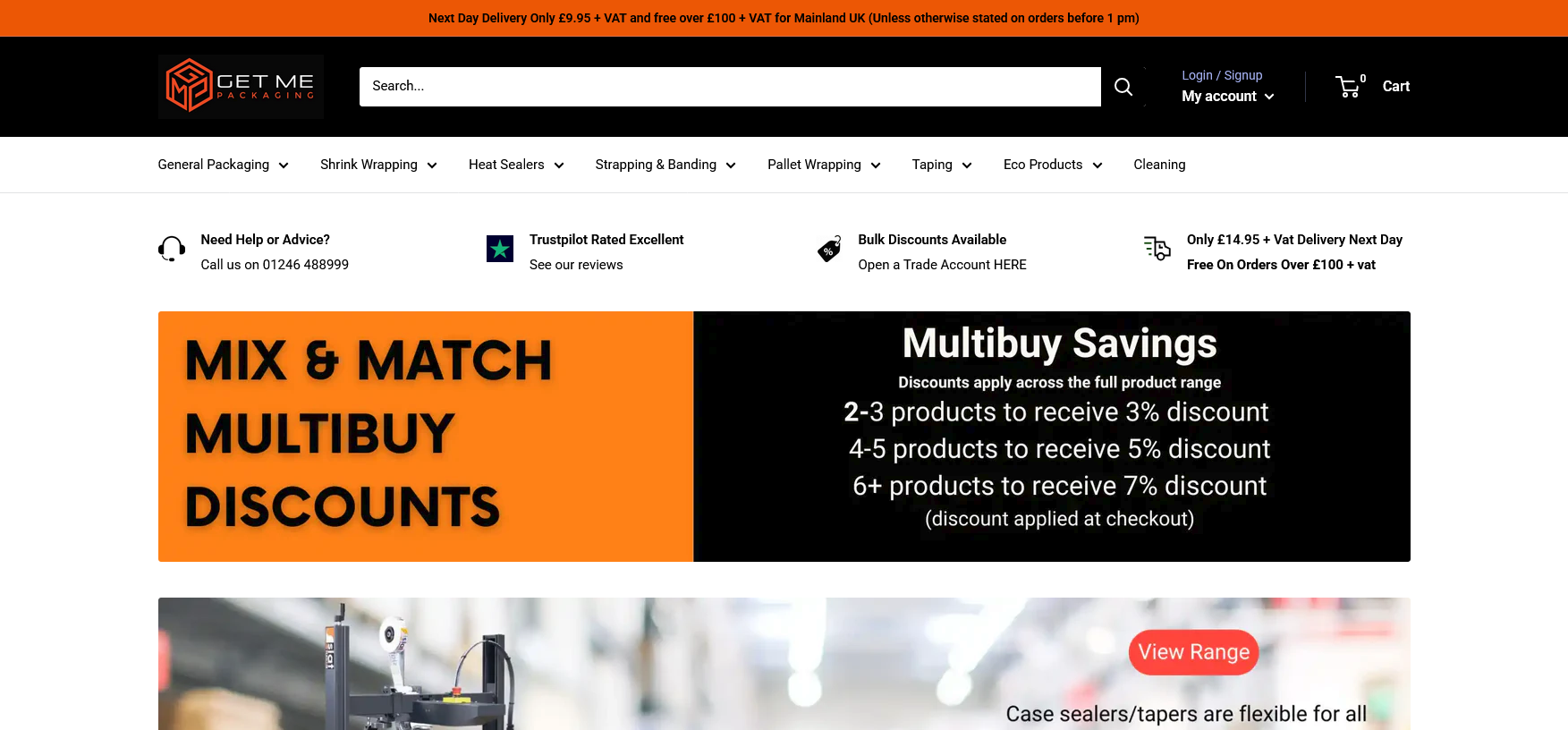 Get Me Packaging Website Screenshot 001