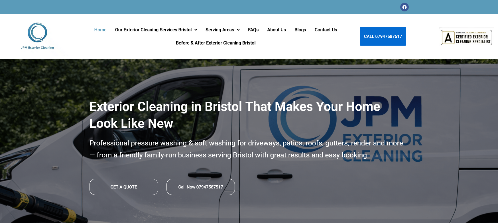 JPM Exterior Cleaning Website Screenshot 001