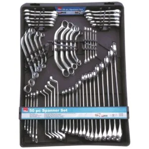 Hilka 50-Piece Spanner Set | Combination Wrench Set for Mechanics
