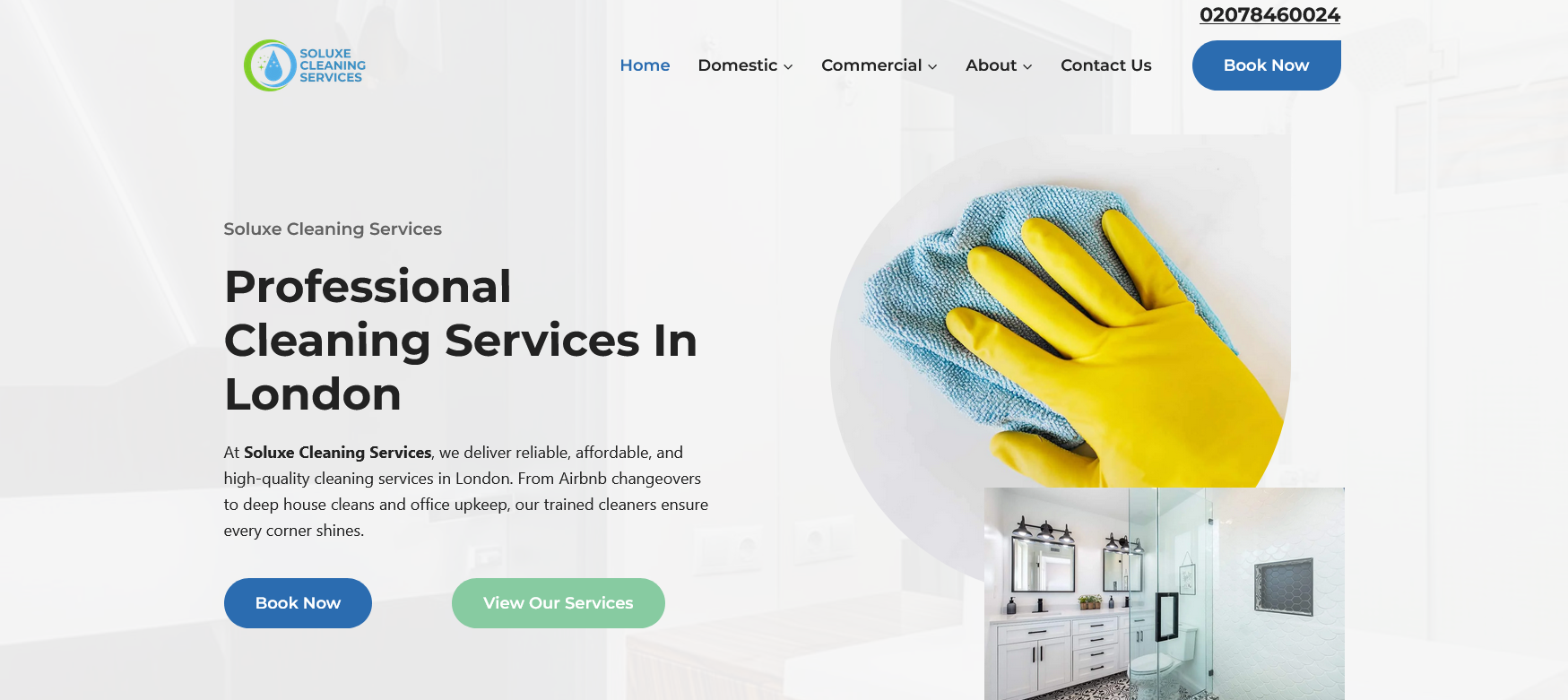 Soluxe Cleaning Services Website Screenshot 001
