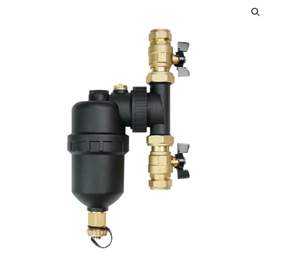 Magnetic Boiler Filter 22/28mm Inline for Central Heating (Matt Black)