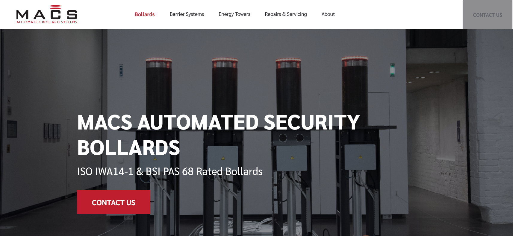MACS Automated Bollard Systems Ltd Website Screenshot 001