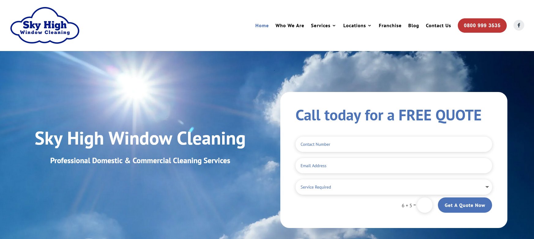 Sky High Window Cleaning Website Screenshot 001