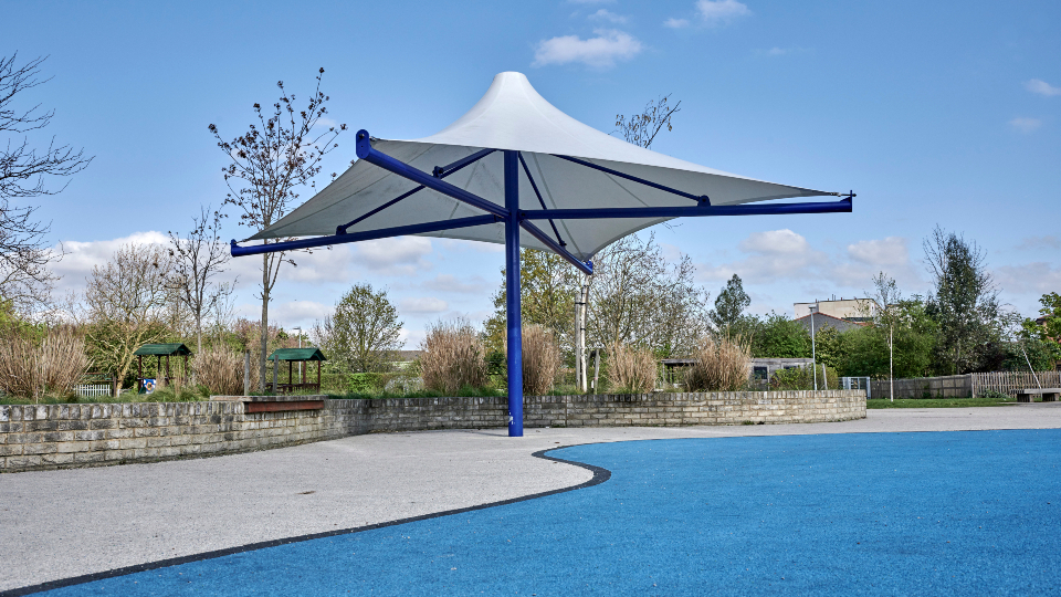 Enhance school environments with A&S Landscape all weather fabric shelters, built to impress.
