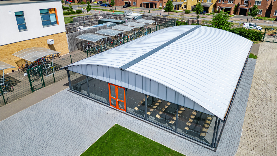 A&S Landscape dining canopies giving schools covered outdoor dining areas all year round.