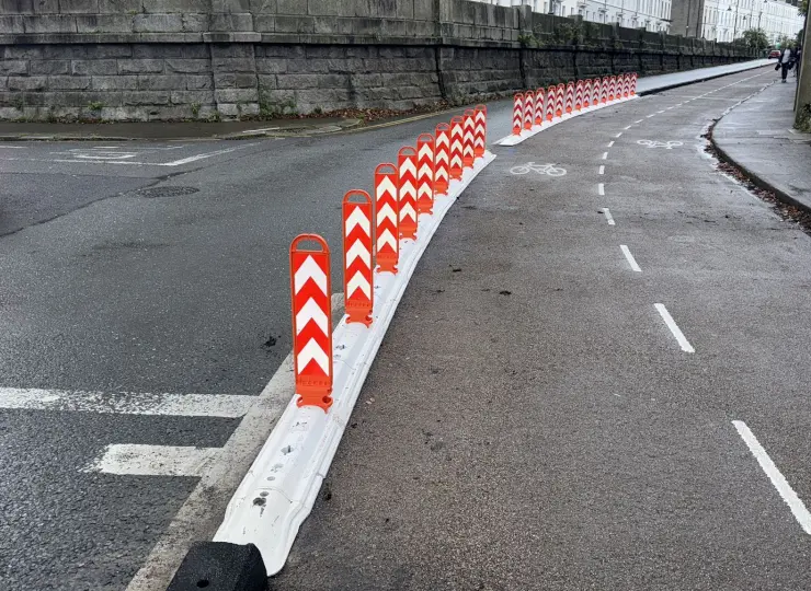 Cycle lane delineators in Dublin