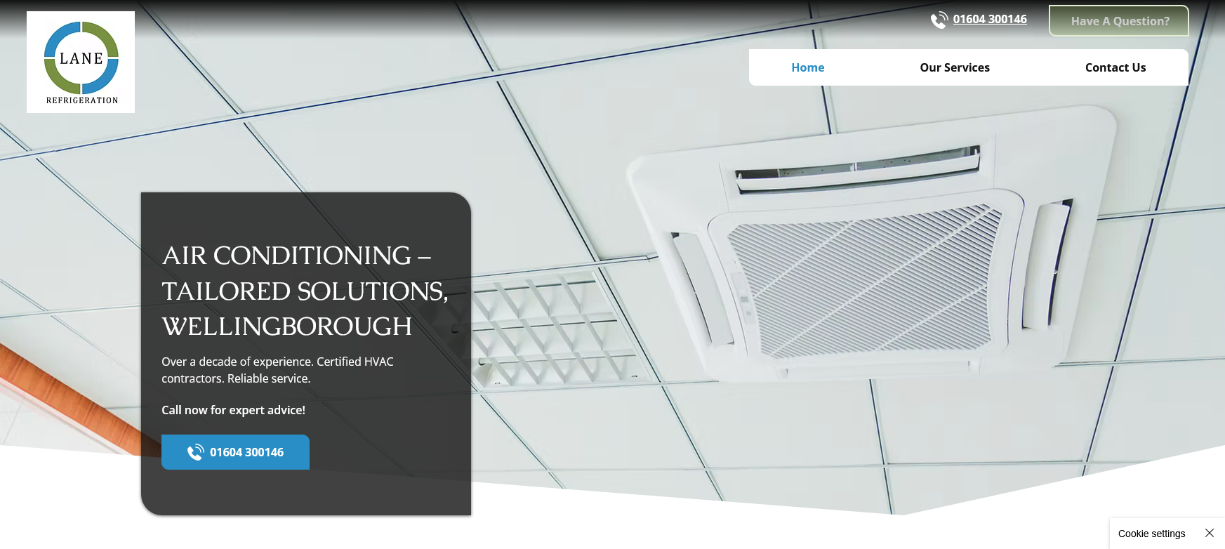 Lane Refrigeration Website Screenshot 001