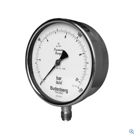 Budenberg 966GP Stainless Steel Pressure Gauge