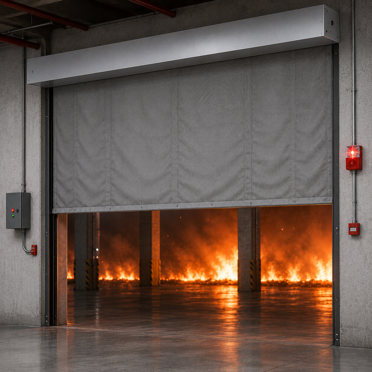 Active fire curtain