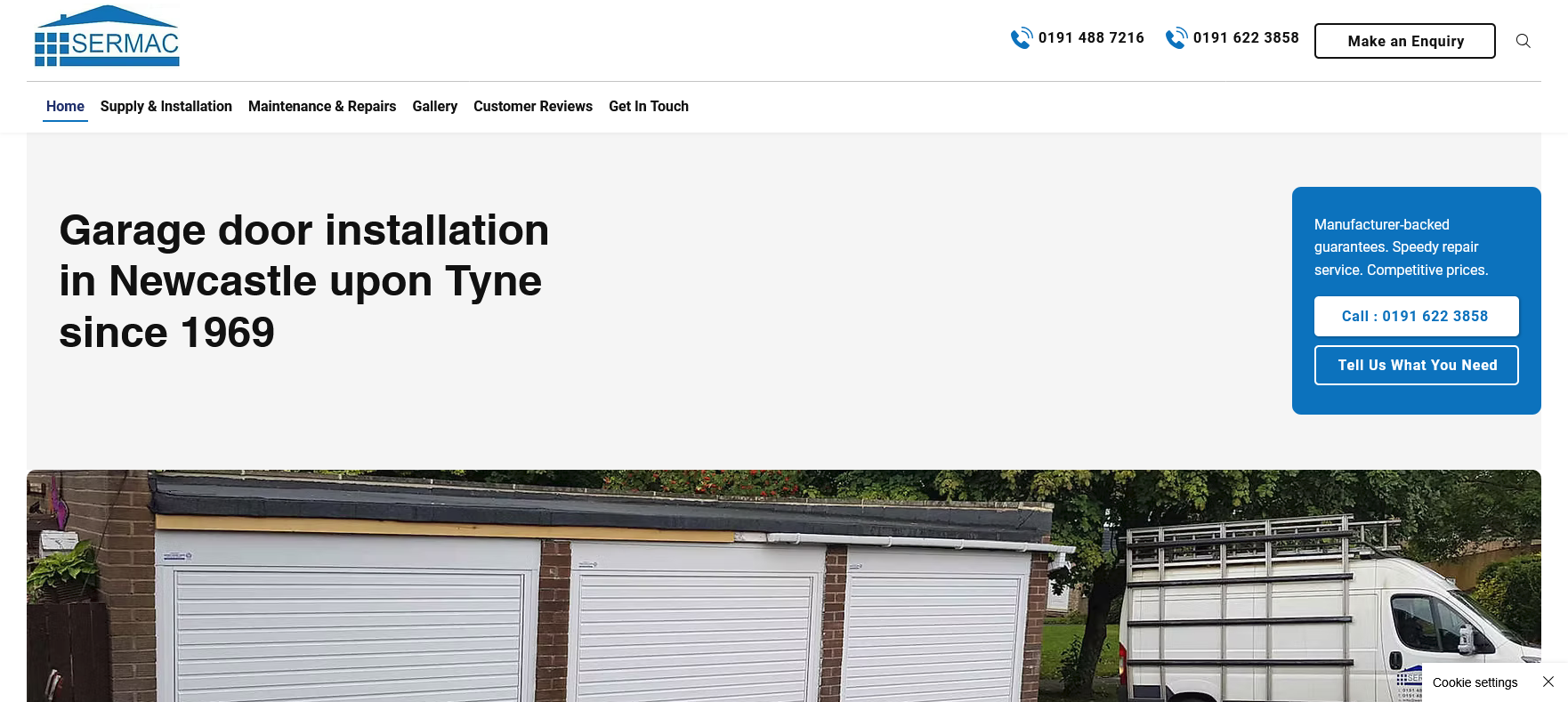 Sermac Garage Doors Website Screenshot 001