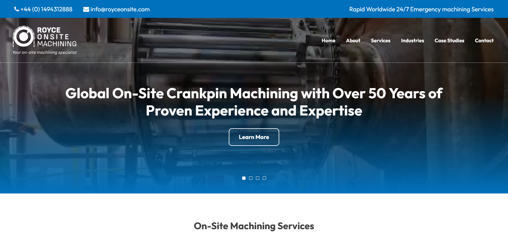 Royce Onsite Machining Ltd Website Screenshot 001