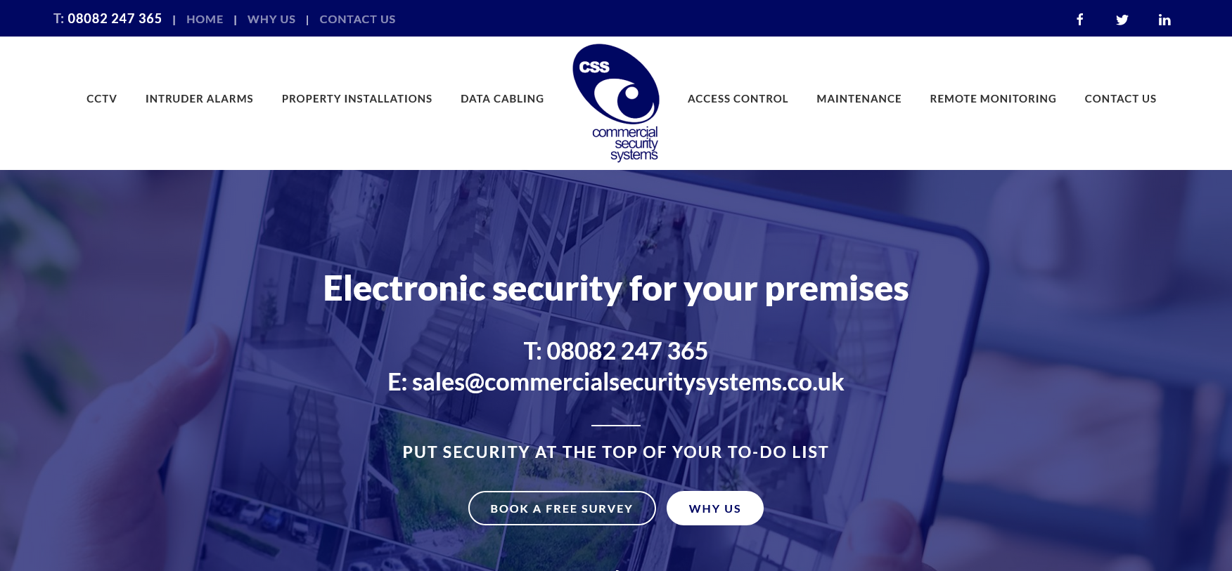 Commercial Security Systems UK Ltd Website Screenshot 001