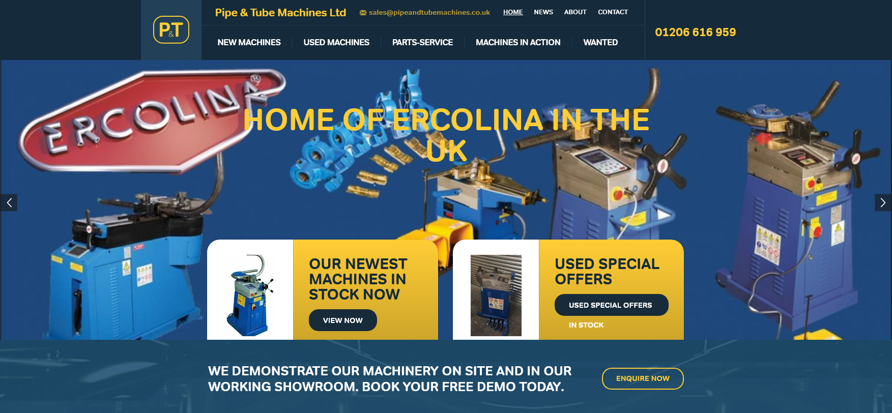 Pipe & Tube Machines Ltd Website Screenshot 001