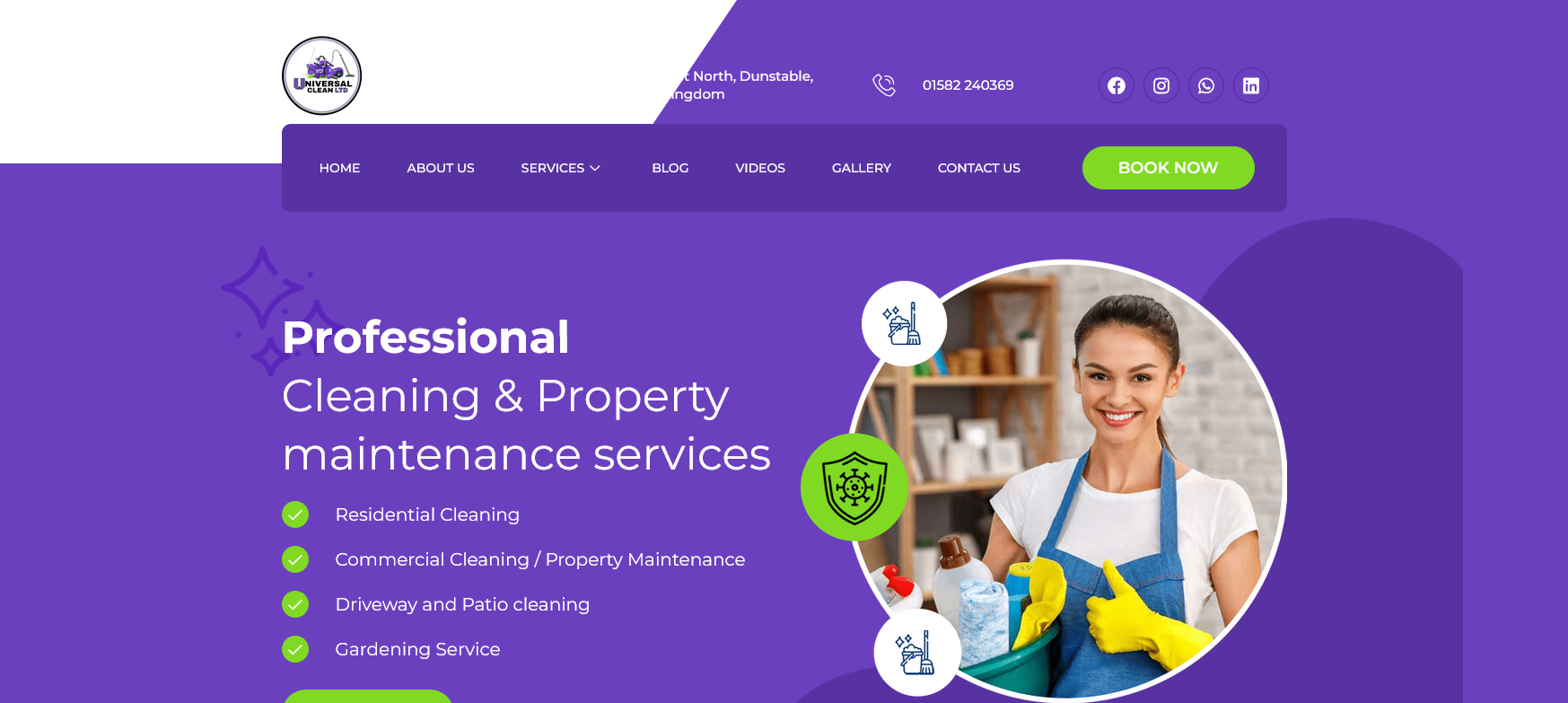 Universal Clean Ltd Website Screenshot 001