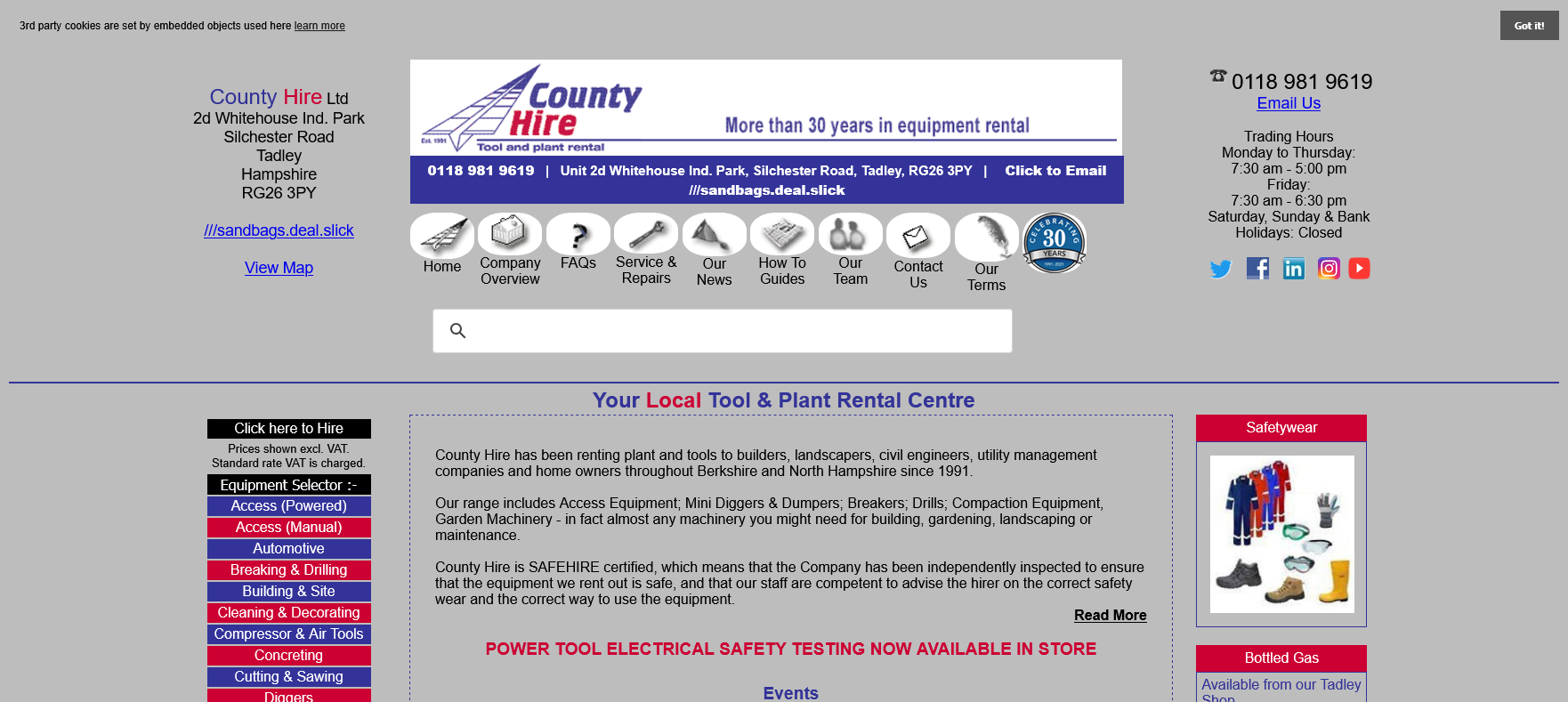 County Hire Ltd Website Screenshot 001