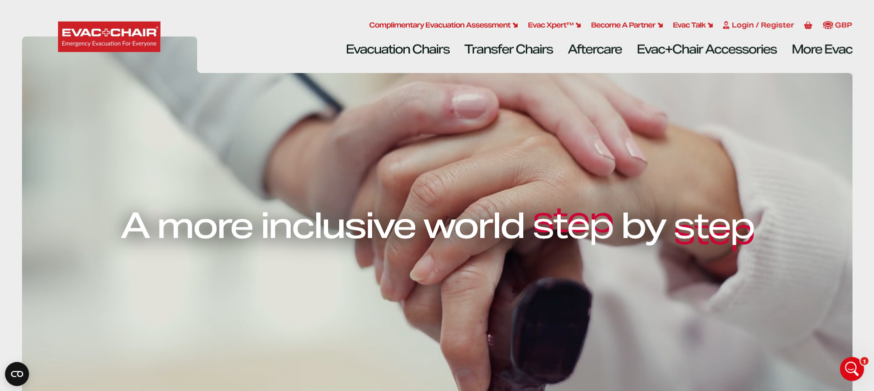 Evac+Chair International Ltd Website Screenshot 001