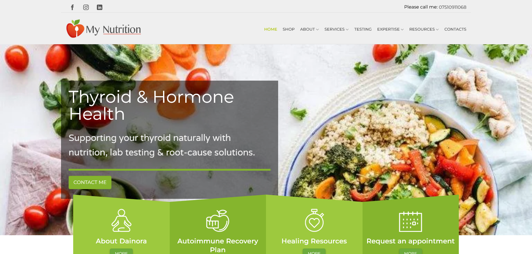 My Nutrition Website Screenshot 001
