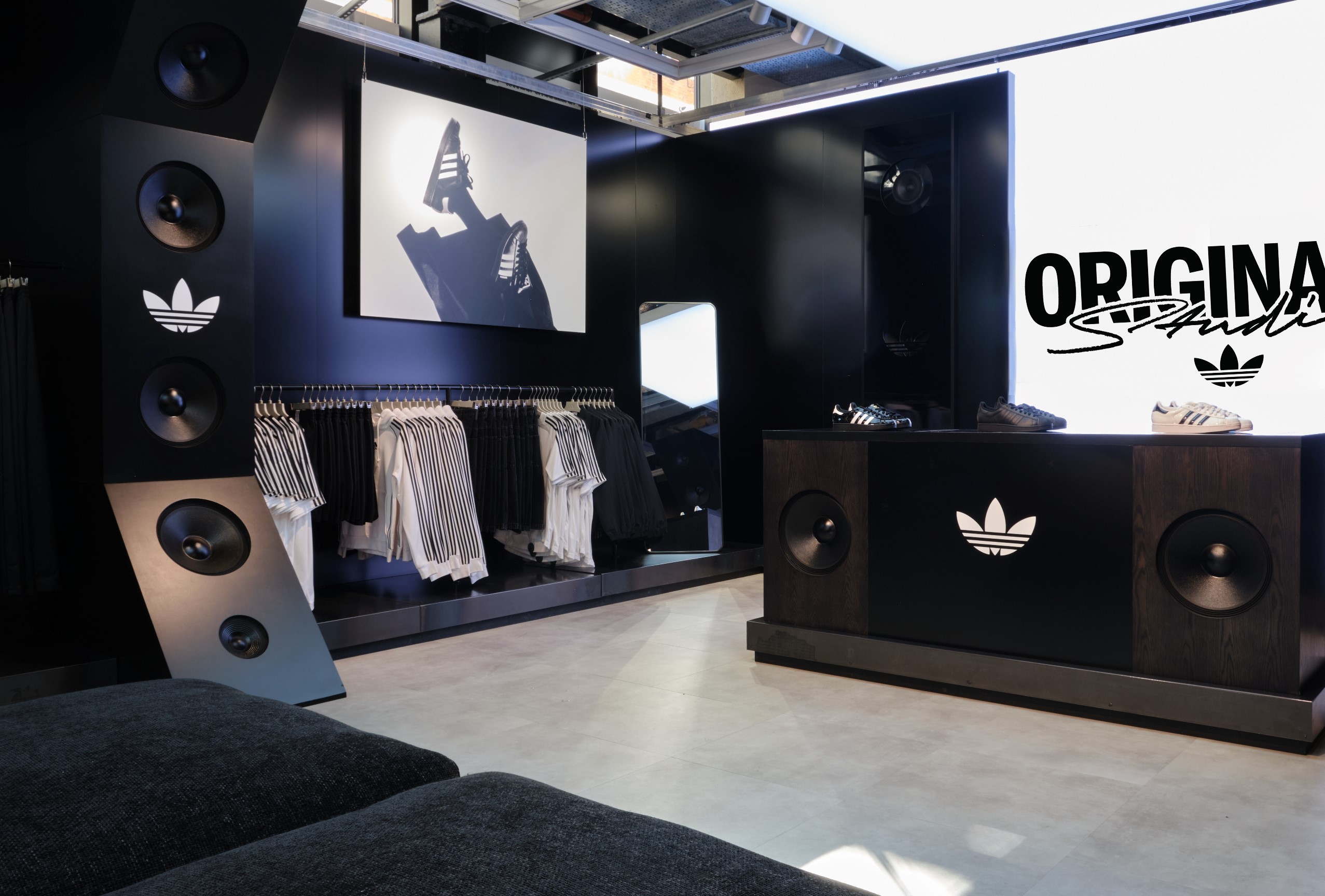 Ecotile Infinity commercial floor tiles in Adidas' flagship London store