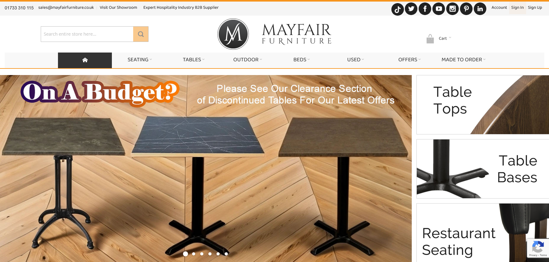 Mayfair Furniture Website Screenshot 001