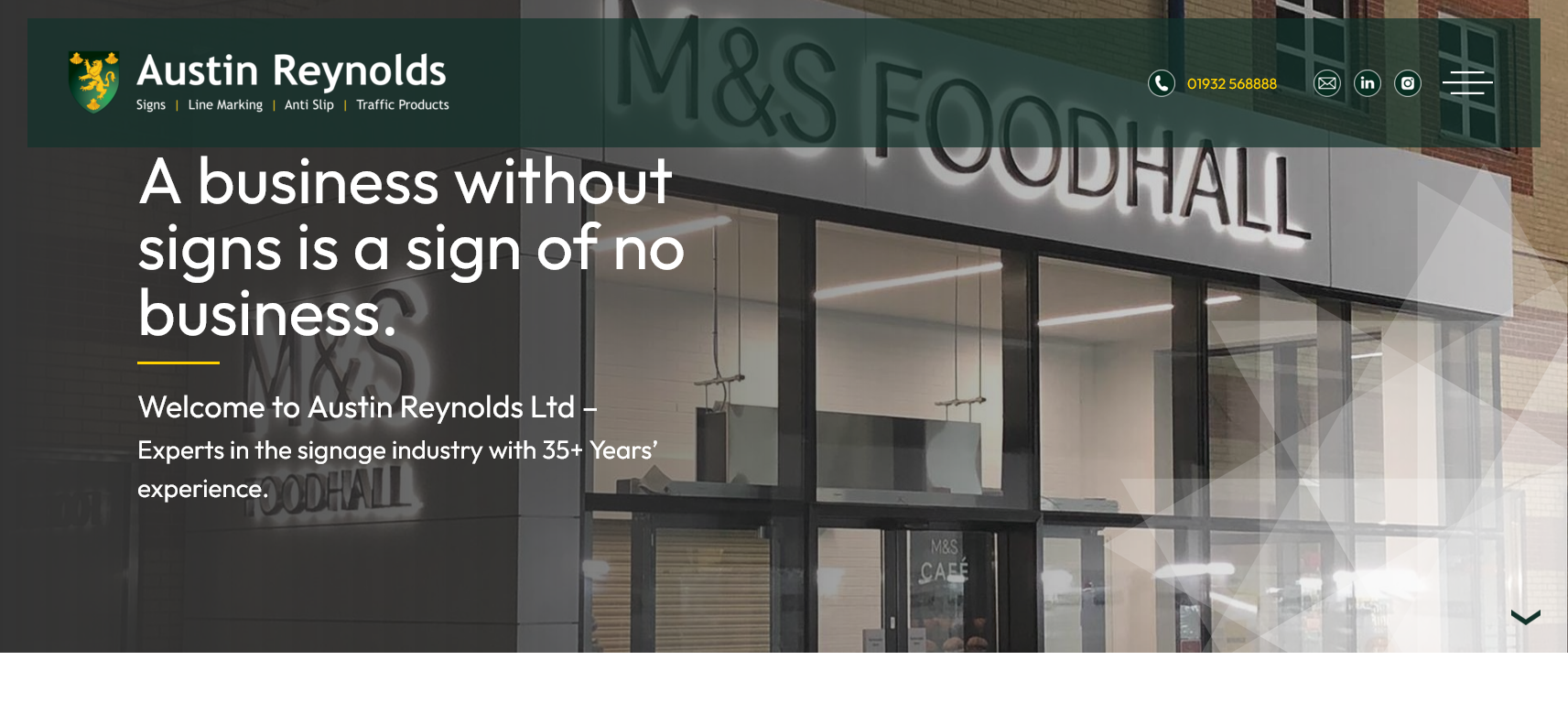 Austin Reynolds Signs Ltd Website Screenshot 001